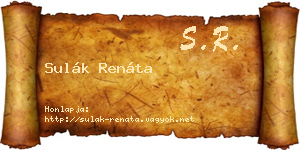 Sulák Renáta névjegykártya